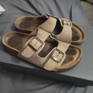 Birkenstock Arizona Sandals Brown Double Buckle Casual Suede Size 6.5